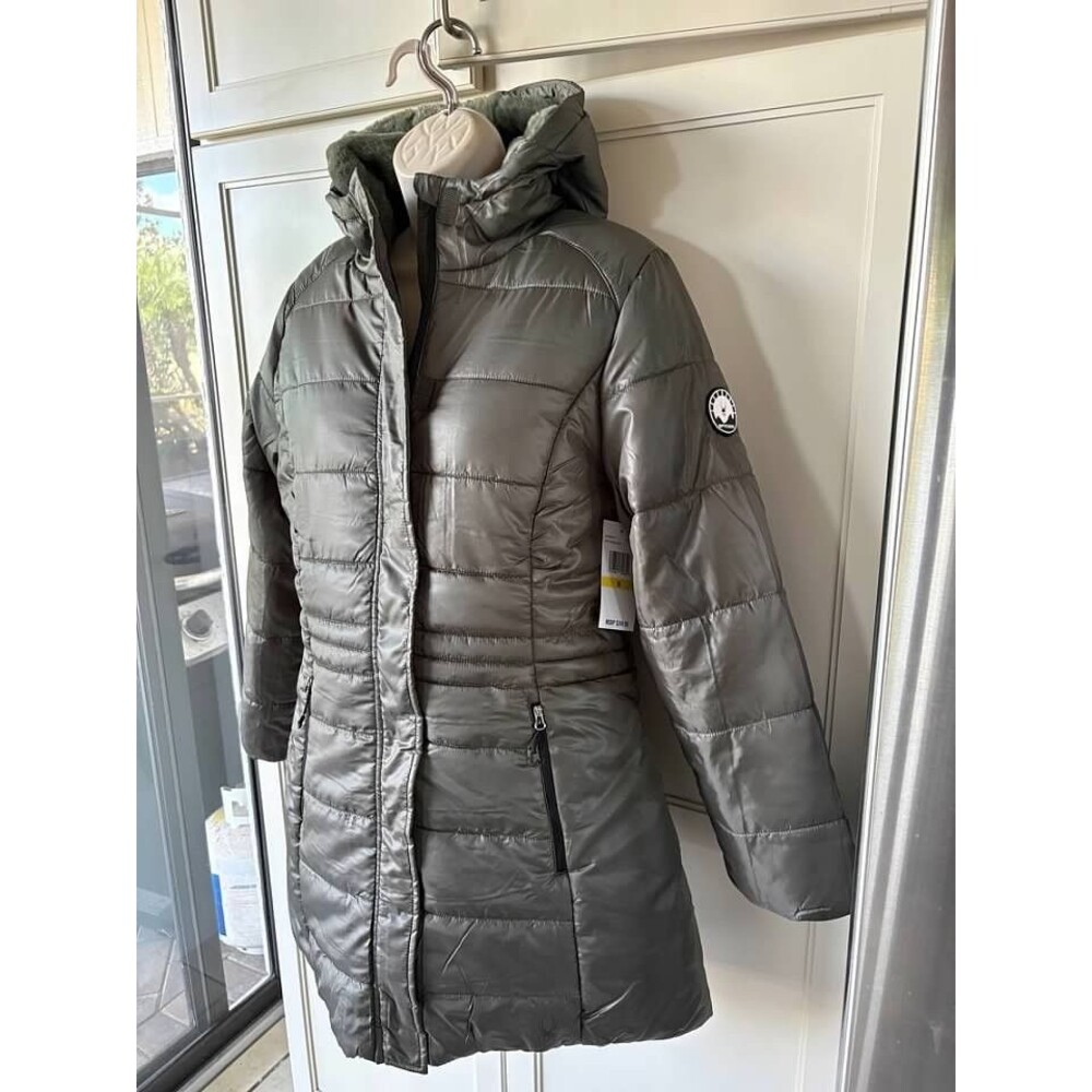Spyder Long Hooded Insulated Puffer Coat Womens  Green Olive -SZ M,L,XL-NWT